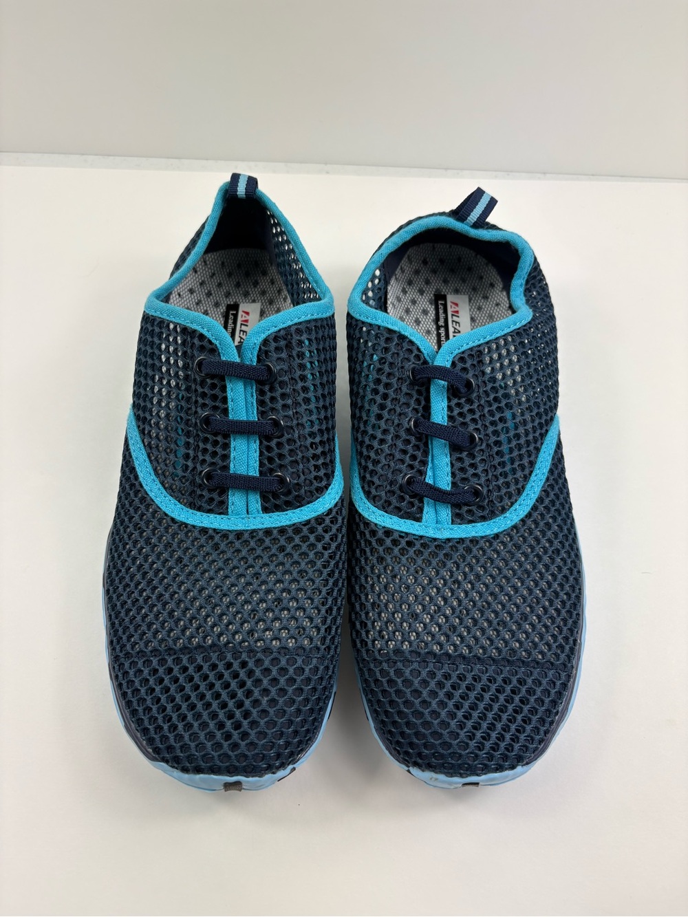Men's Navy Mesh Sneakers with Teal Trim